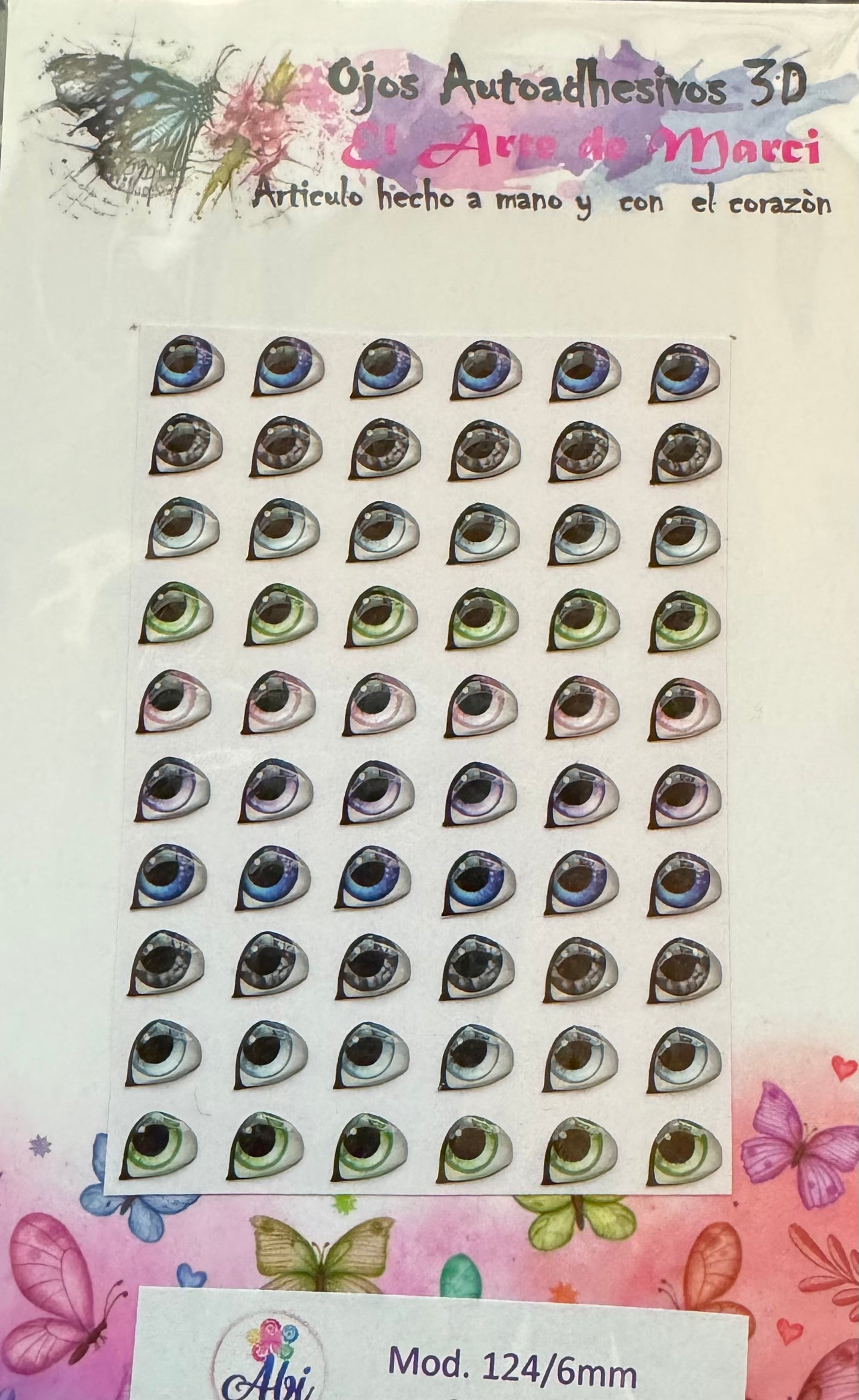 Cartera de Ojitos Resinados El Arte de Marci Mod. 124, 6mm