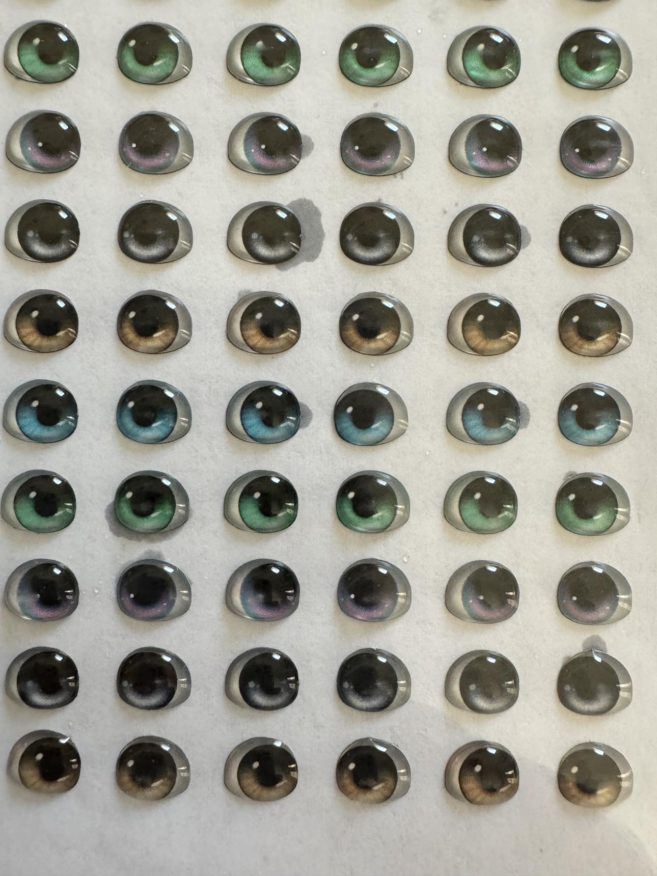 Planilla de Ojitos Resinados El Arte de Marci, Mod 51-1, 6mm