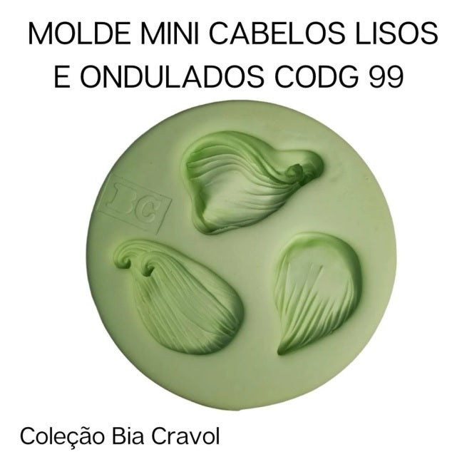 Molde de Silicon Mini Cabelos Lisos e Ondulados Mod 99 BC