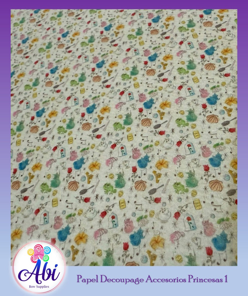 Papel Decoupage Accesorios Princesas 1