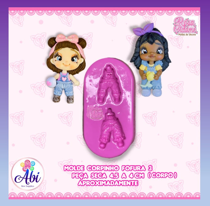 Molde de Silicon Corpinho Fofura 3 Rosa Ciclame