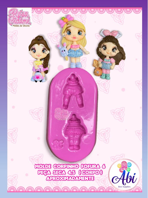 Molde de Silicon Corpinho Fofura 6 Rosa Ciclame