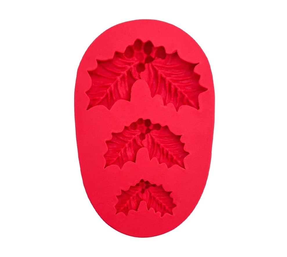 Molde de Silicon Folha de Natal. Faby Rodrigues