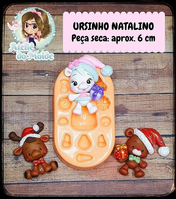 Molde de Silicon Ursinho Natalino AdM