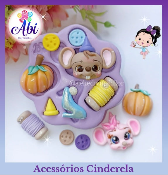 Molde de Silicon Accesorios Cinderela DF