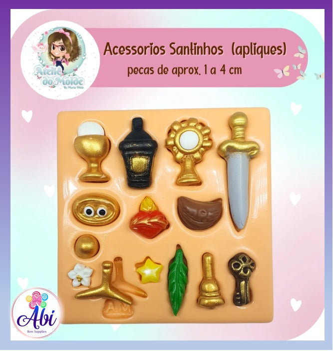 Molde de Silicon Acessorios Santinhos (Apliques) AdM