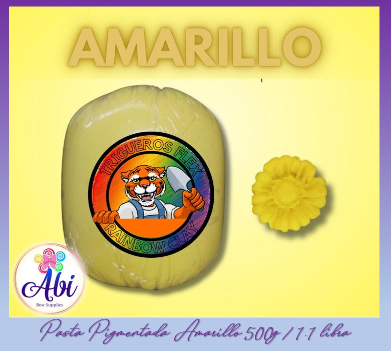 Pasta Flexible Trigueros Flex Pigmentada Color Amarillo (500g / 1.1 libra)