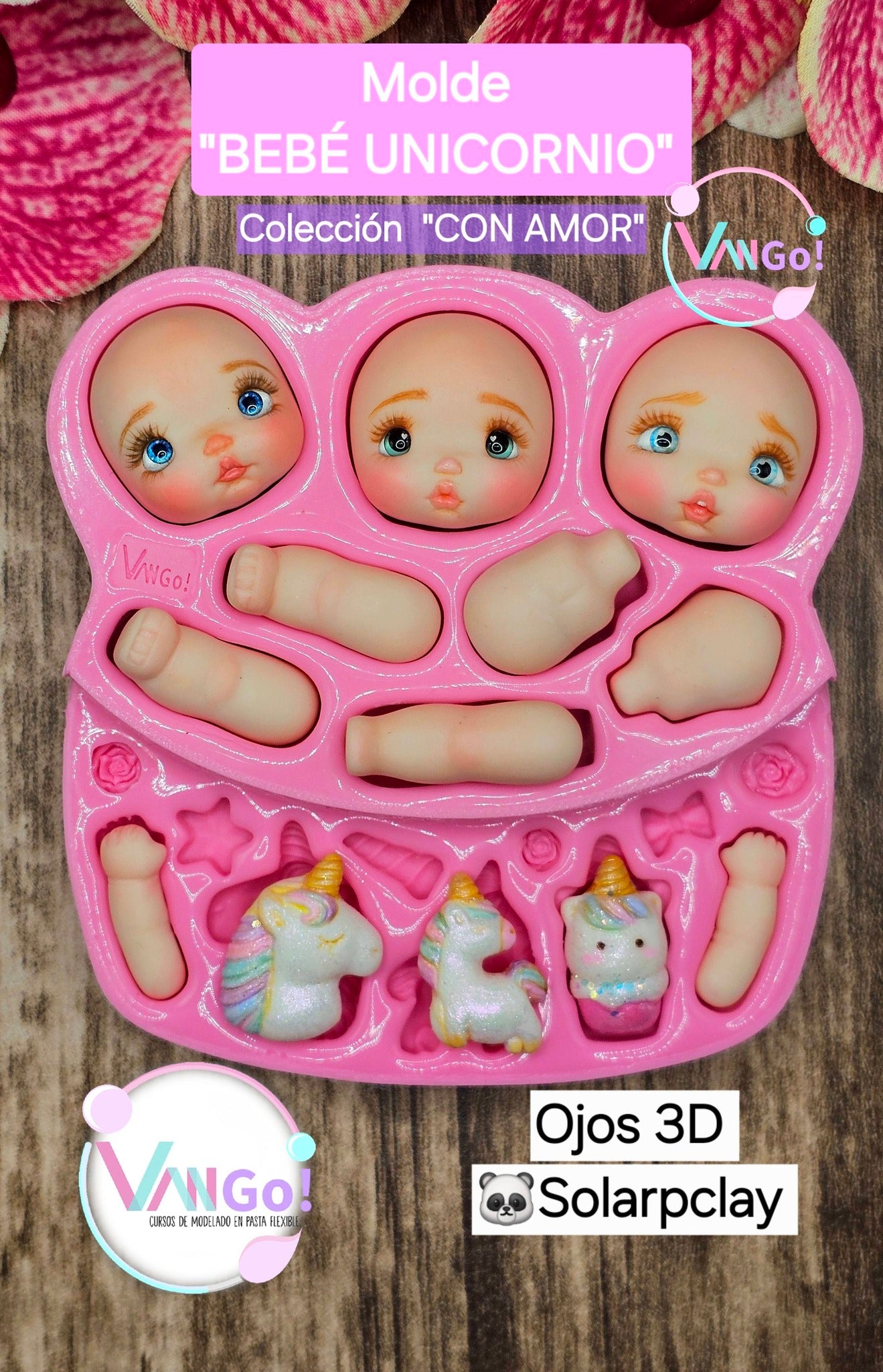 Molde de Silicon Bebe Unicornio. Vango
