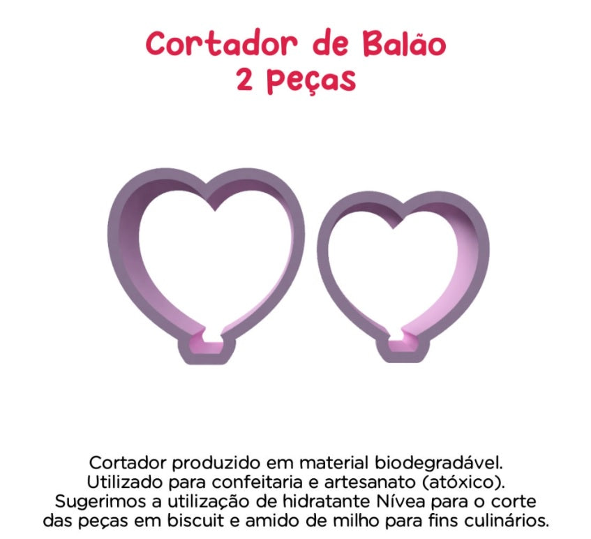 Cortador Balões de Coração / Globos de Corazon Faby Rodrigues