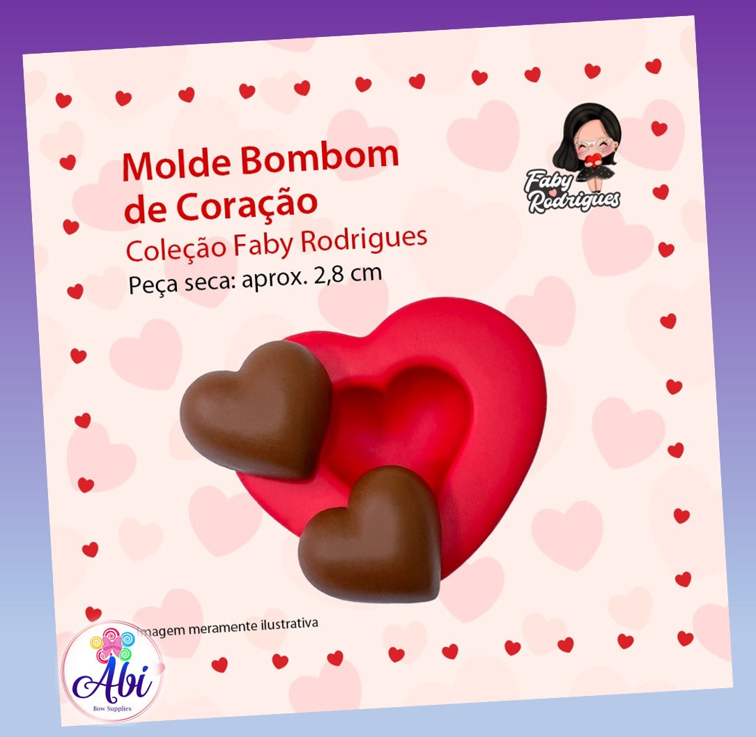 Molde de Silicon Bombom de Coracao. Faby Rodrigues