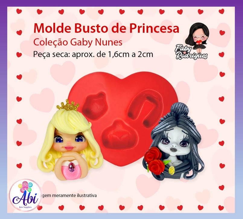 Molde de Silicon Busto Princesa Faby Rodrigues
