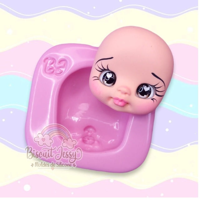 Molde de Silicon Cabeca Doll Biscuit Jessy