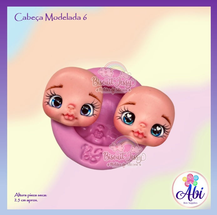Molde de Silicon Cabeça Modelada 6 BJ