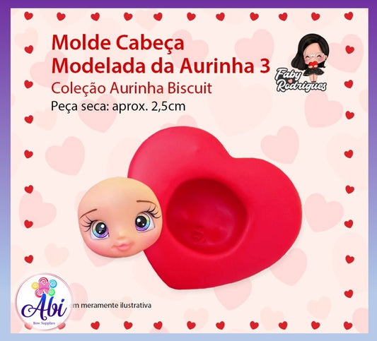 Molde de Silicon Cabeca Modelada da Aurinha 3 FR