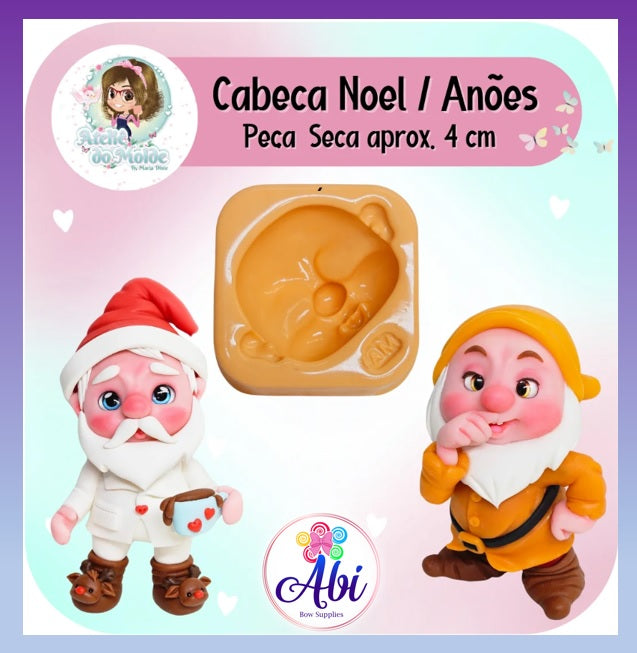 Molde de Silicon Cabeca Noel/Anoes AdM