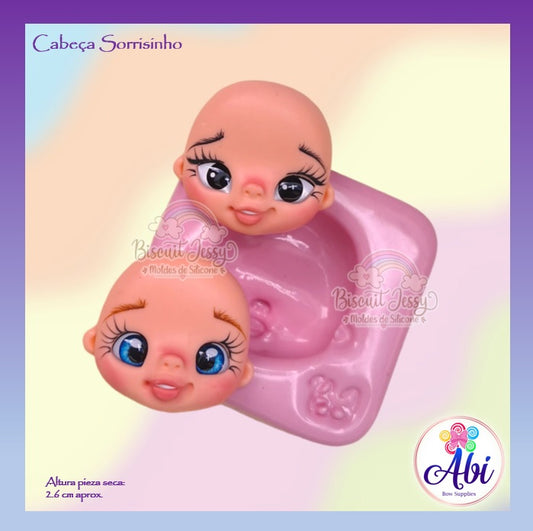 Molde de Silicon Cabeca Sorrisinho Biscuit Jessy