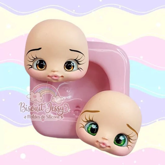 Molde de Silicon Cabecinha Baby 2 Biscuit Jessy