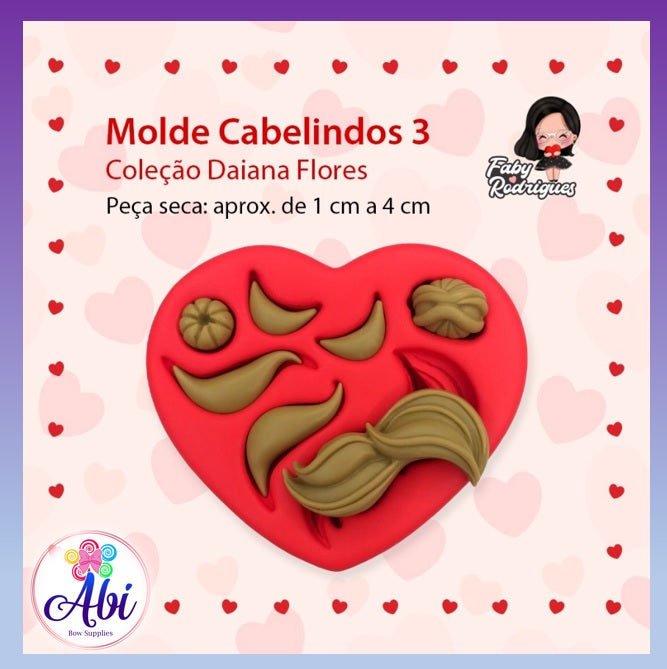 Molde de Silicon Cabelindos 3 Faby Rodrigues