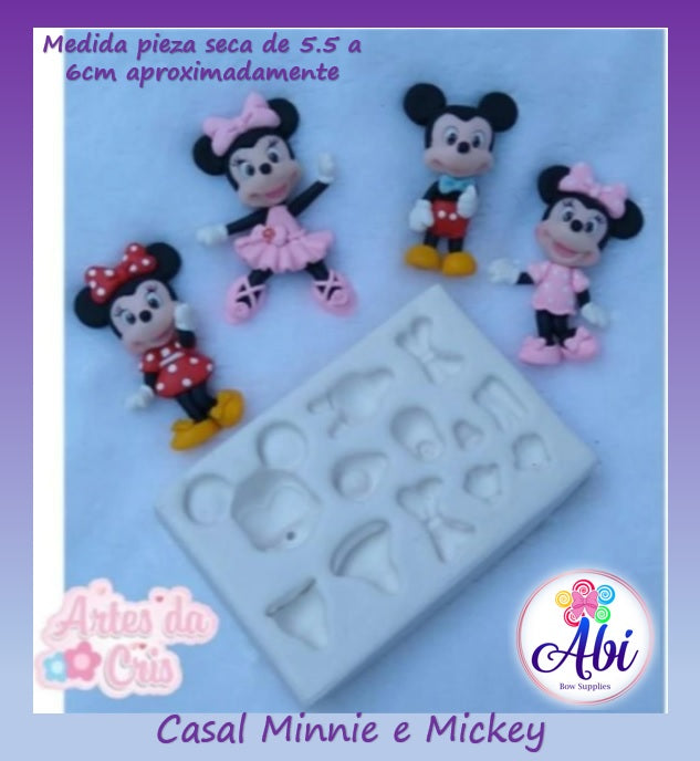 Molde de Silicon Casal Minni e Micky AC