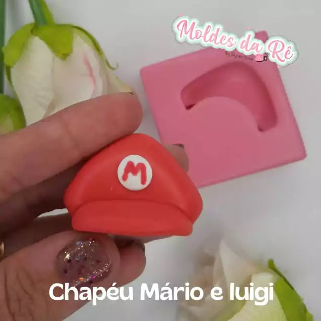 Molde de Silicon Chapeu Mario e Luigi MDR