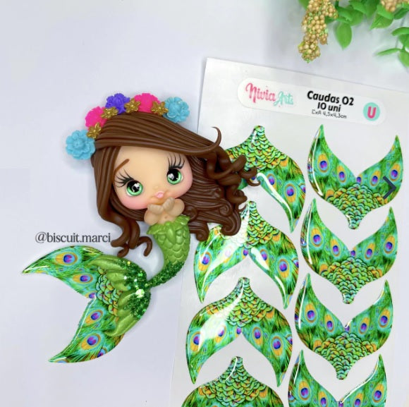 Ojos Resinados y Cola de Sirena Verde NA