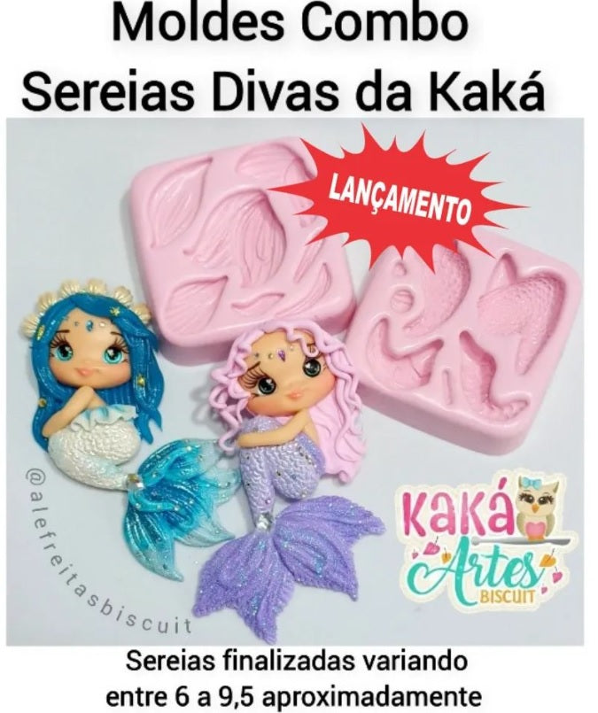 Molde de Silicon Combo Sereias Divas KK