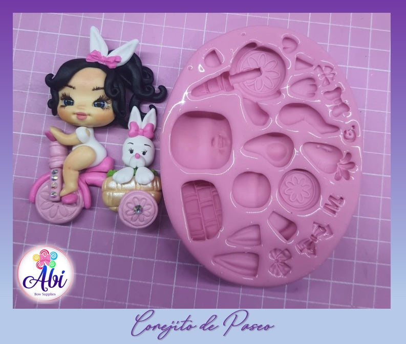 Molde de Silicon Conejito de Paseo MG
