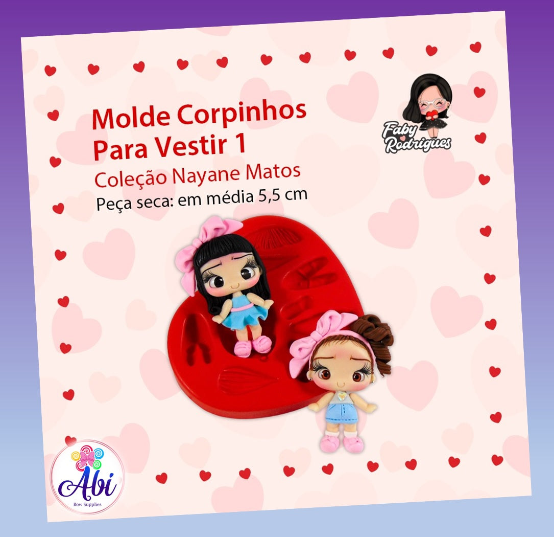 Molde de Silicon Corpinhos para Vestir 1 Faby Rodrigues.