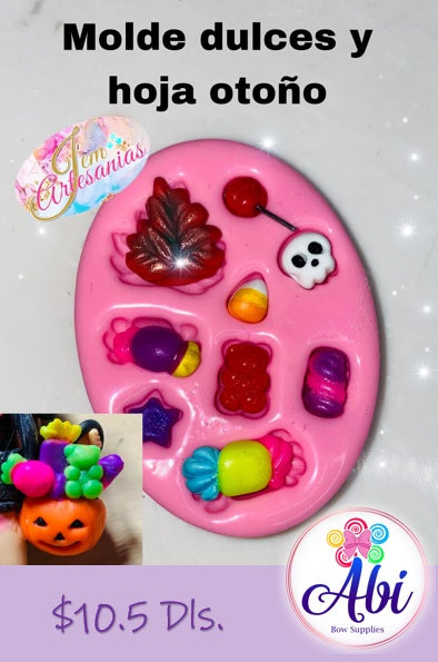 Molde de Silicon Dulces y Hoja de Otono BU
