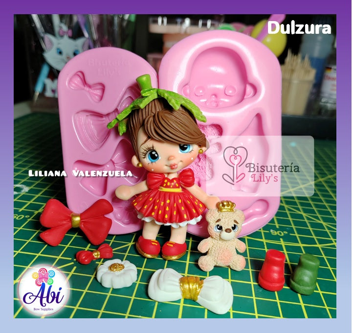 Molde de Silicon Dulzura. Coleccion Ternuritas Bisuteria Lily's
