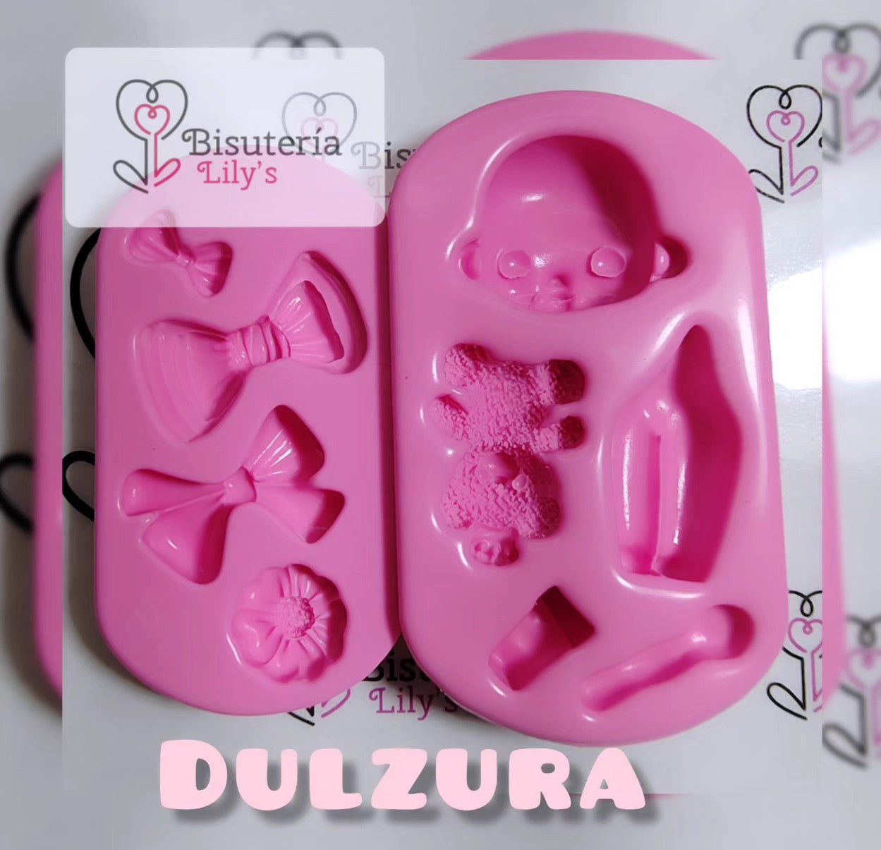 Molde de Silicon Dulzura. Coleccion Ternuritas Bisuteria Lily's