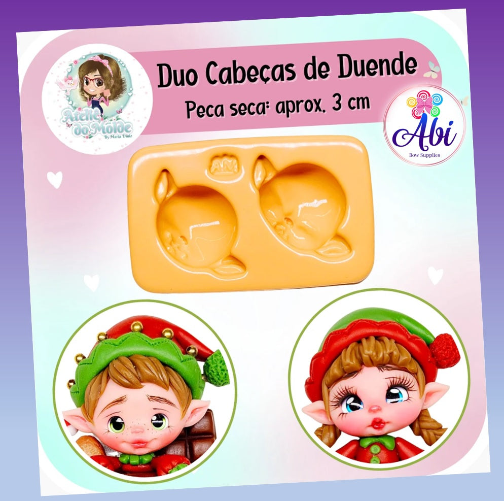 Molde de Silicon Duo Cabecas de Duende AdM