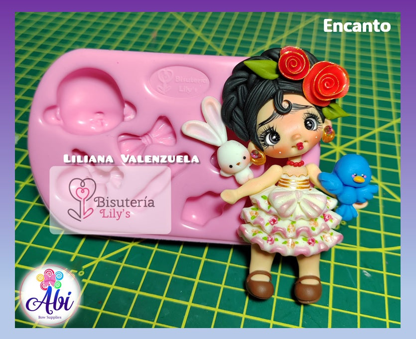 Molde de Silicon Encanto. Coleccion Ternuritas Bisuteria Lily's