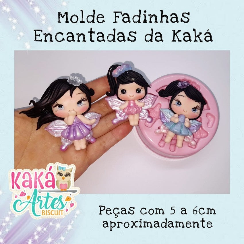 Molde de Silicon Fadinhas Encantadas da Kaka.