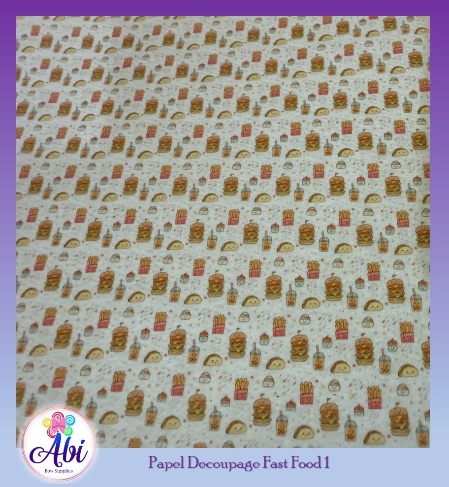 Papel Decoupage Fast Food 1