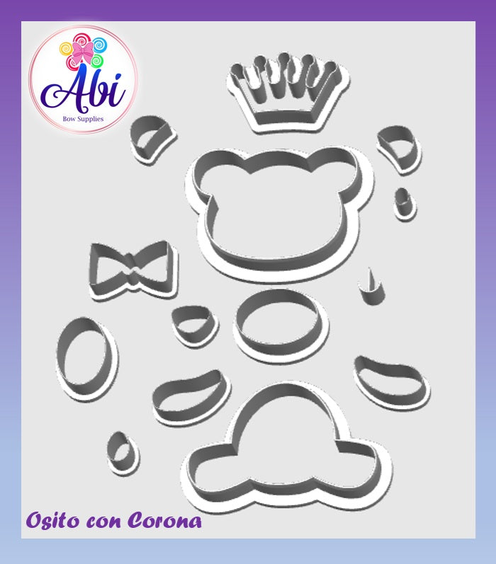 Cortador Osito con Corona. Abi