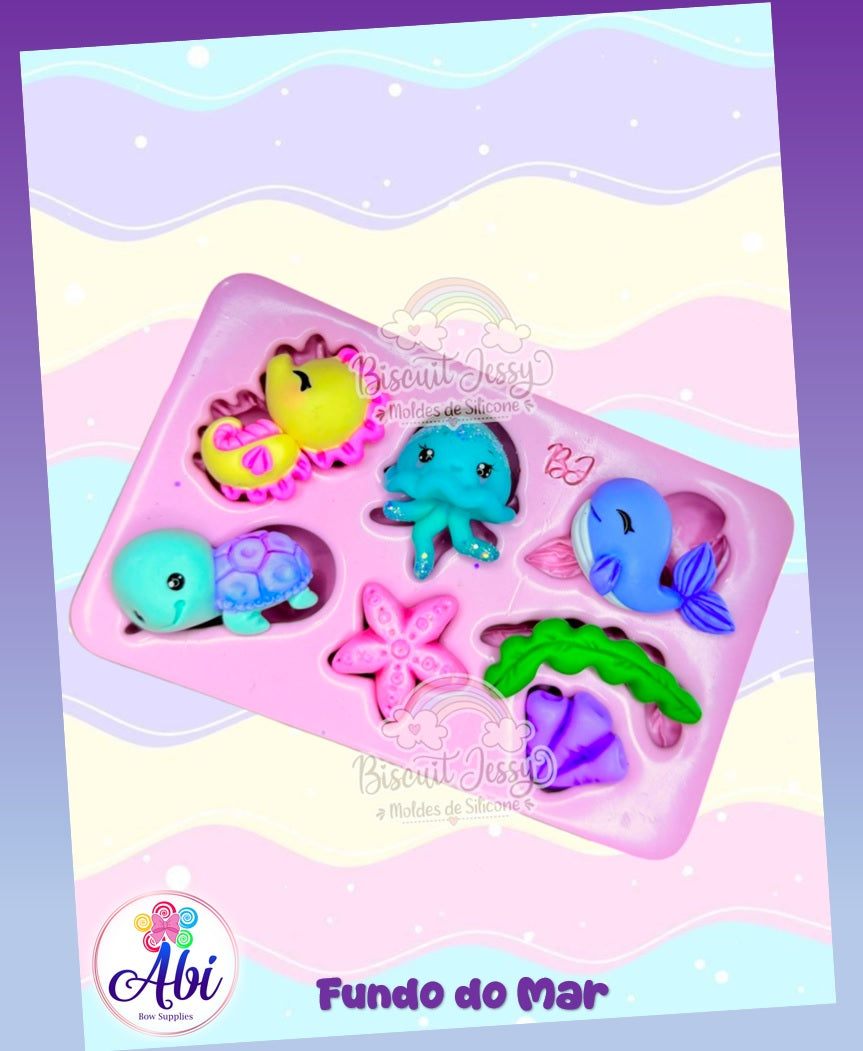 Molde de Silicon Fundo do Mar Biscuit Jessy