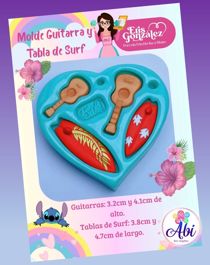 Molde de Silicon Guitarra y Tabla de Surf Eris Gonzalez