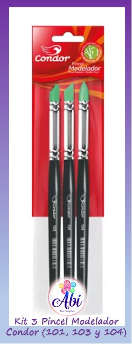 Kit de 3 Pinceles Modeladores Condor