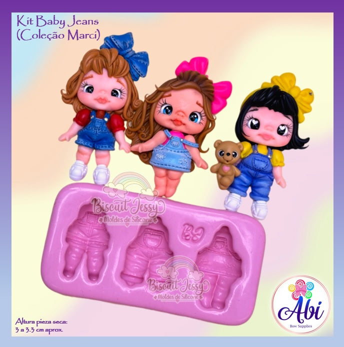 Molde de Silicon Kit Baby Jeans Biscuit Jessy