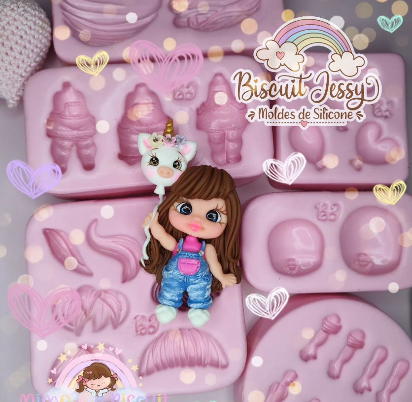 Molde de Silicon Kit Baby Jeans Biscuit Jessy