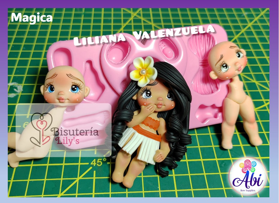 Molde de Silicon Magica. Coleccion Ternuritas Bisuteria Lily's