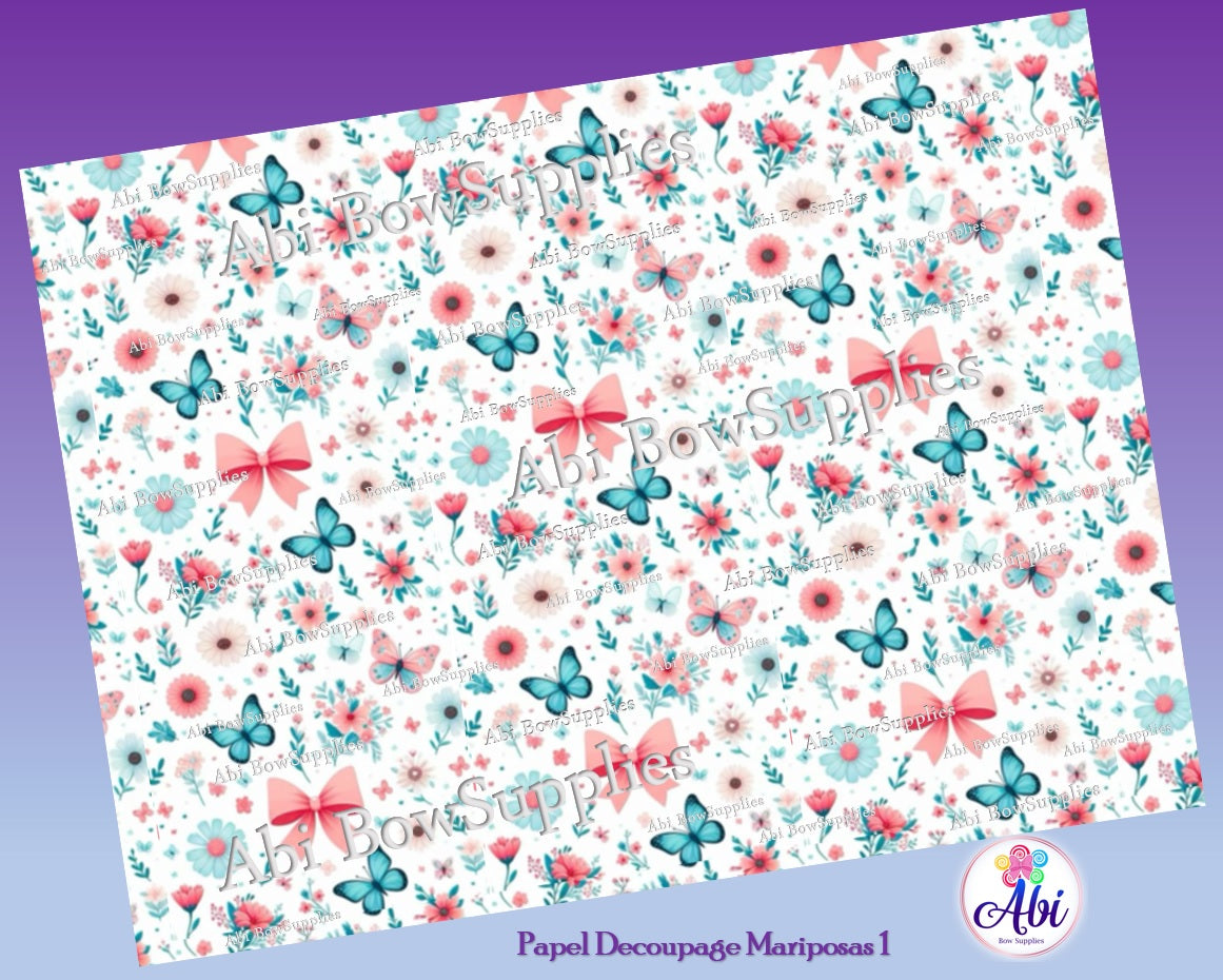 Papel Decoupage Mariposas 1