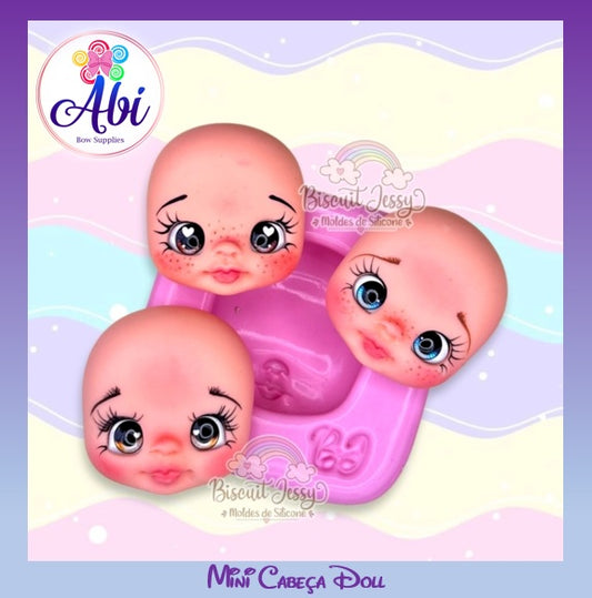 Molde de Silicon Mini Cabeça Doll Biscuit Jessy