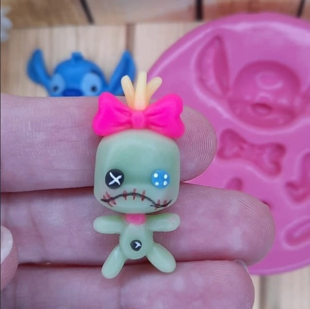 Molde de Silicon Mini Xepa + Stitch MDR