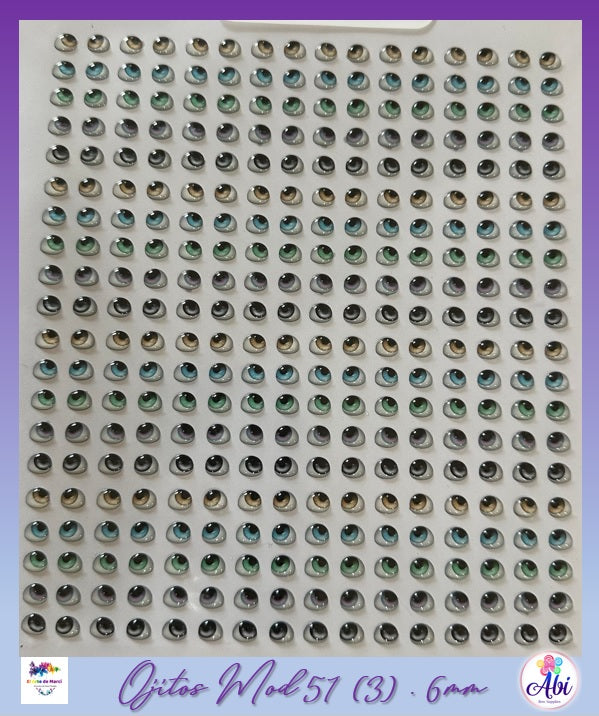 Ojitos Resinados El Arte de Marci, Mod 51 (3), 6mm