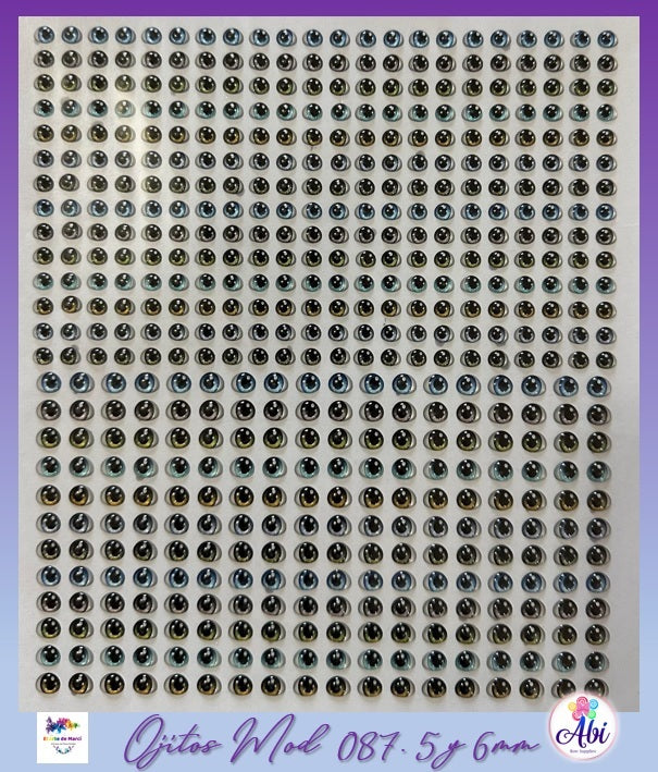 Ojitos Resinados El Arte de Marci, Mod 87. Planilla