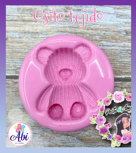 Molde de Silicon Osito Tejido MB