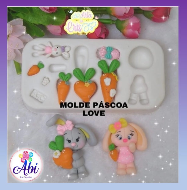 Molde de Silicon Pascoa Love AC