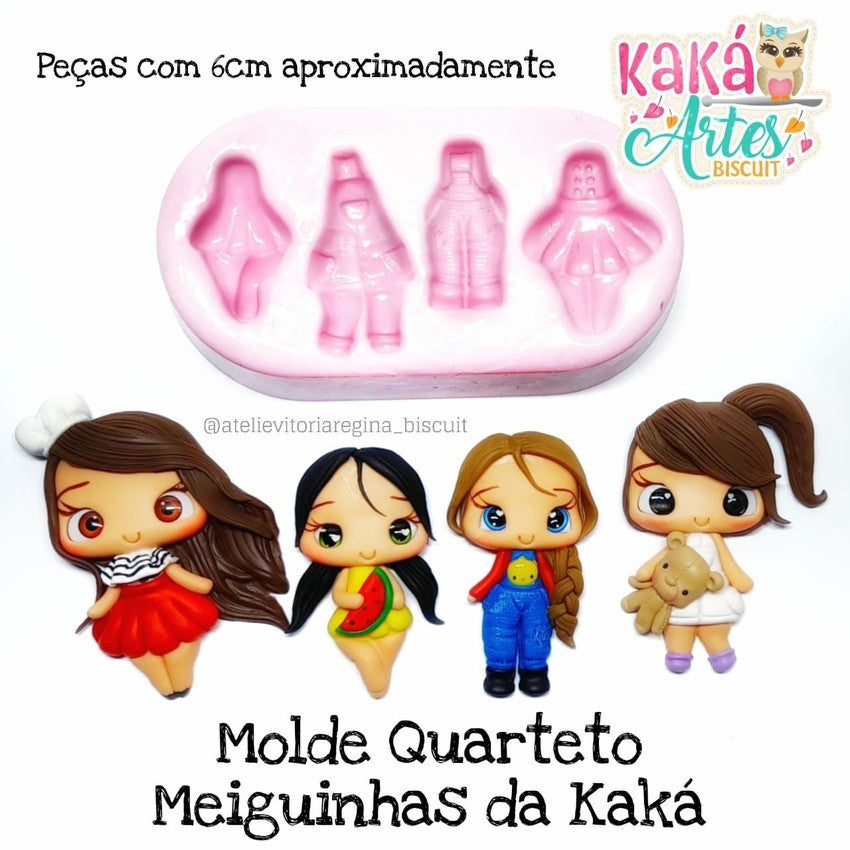 Molde de Silicon Quarteto Meiguinhas da Kaka